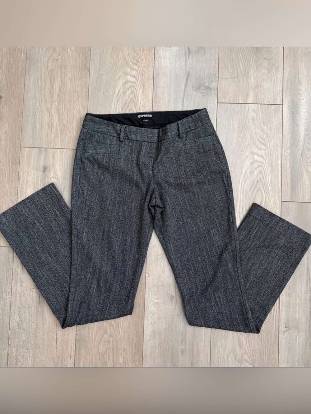 Express Charcoal Low Waist Pinstripe Work Pants